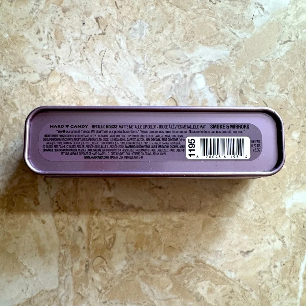 Hard Candy Matte Metallic Lip Color, Smoke & Mirrors 0.22 OZ Purple Grey Shimmer